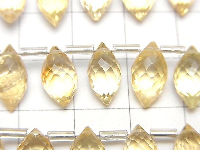 [Video] High Quality Citrine AAA- Marquise Rice Faceted Briolette 1strand beads (aprx.5inch / 13cm)