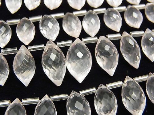 Faceted Briolette, Marquise, Rice, Rose Quartz Gemstone Beads