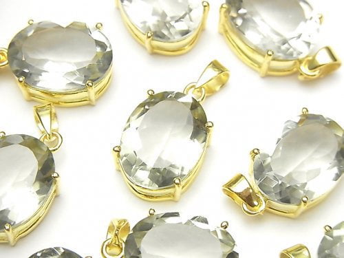 Accessories, Green Amethyst, Oval, Pendant Gemstone Beads