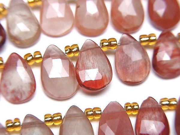 Andesine, Faceted Briolette, Pear Shape Gemstone Beads