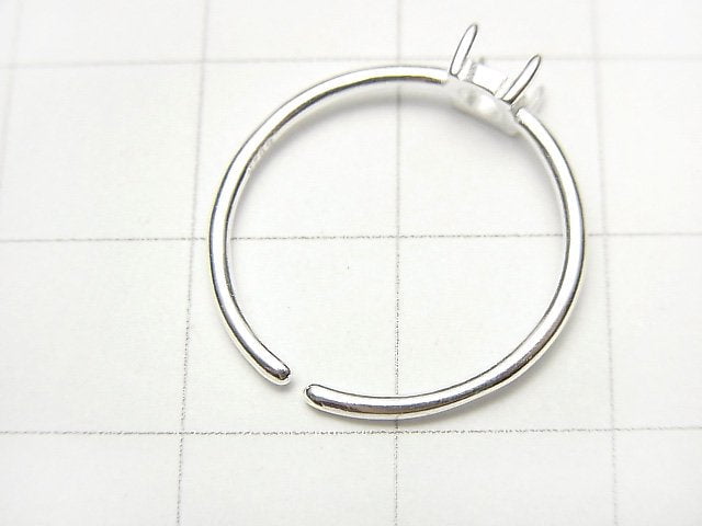 [Video] Silver925 Ring Frame (Prong Setting) Round 4mm No coating Free size 1pc