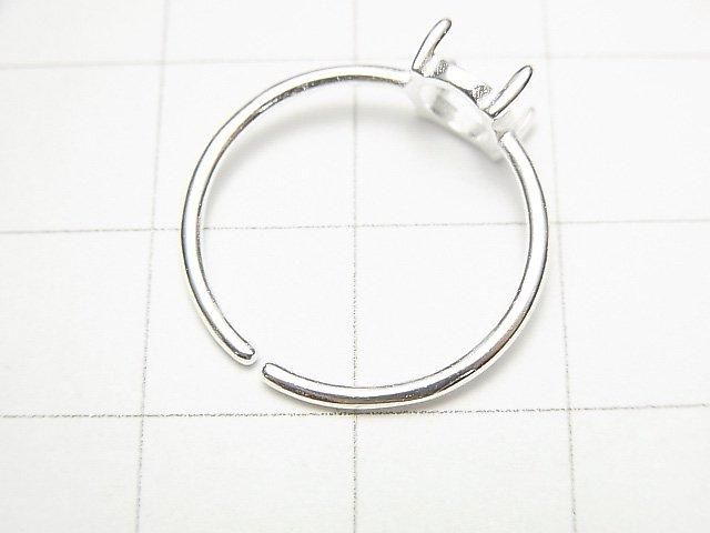 [Video] Silver925 Ring Frame (Prong Setting) Round 6mm No Coating Free Size 1pc
