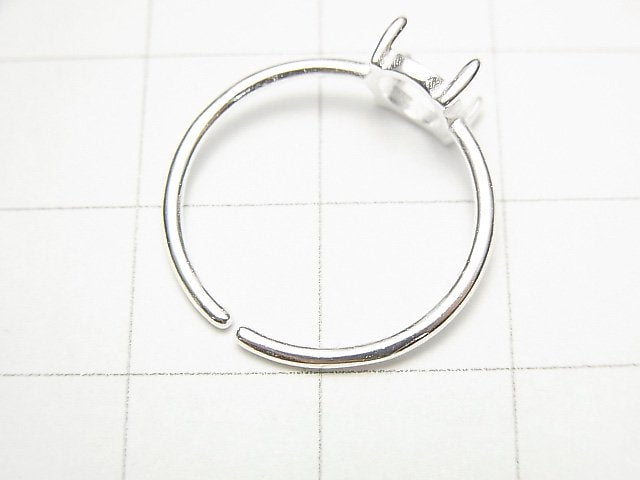 [Video] Silver925 Ring Frame (Prong Setting) Round 6mm No coating Free size 1pc