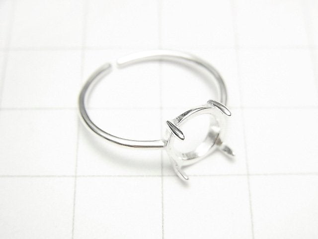 [Video]Silver925 Ring Frame (Prong Setting) Round 8mm No coating Free size 1pc