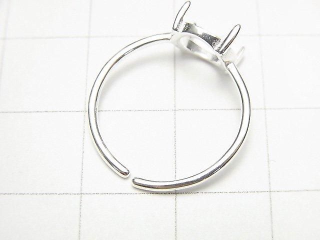 [Video] Silver925 Ring Frame (Prong Setting) Round 8mm No Coating Free Size 1pc