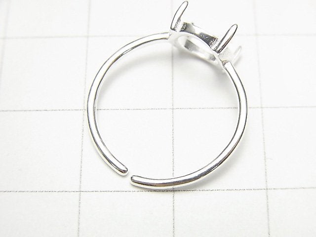 [Video] Silver925 Ring Frame (Prong Setting) Round 8mm No coating Free size 1pc