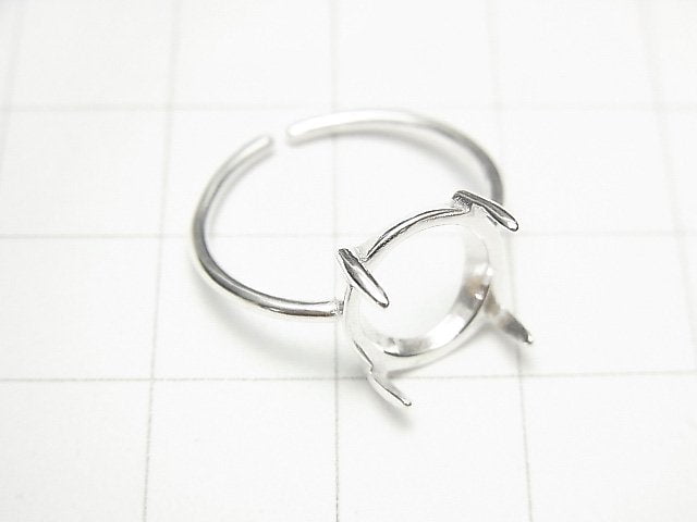 [Video]Silver925 Ring Frame (Prong Setting) Round 10mm No coating Free size 1pc