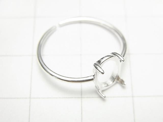 [Video] Silver925 Ring Frame (Prong Setting) Oval 8x6mm No Coating Free Size 1pc