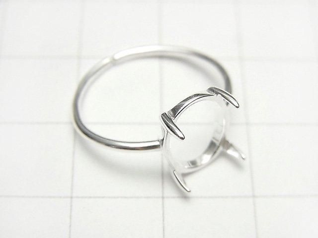 [Video] Silver925 Ring Frame (Prong Setting) Oval 10x8mm No Coating Free Size 1pc