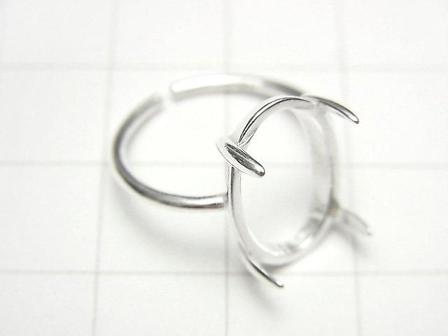 [Video] Silver925 Ring Frame (Prong Setting) Oval 14x10mm No Coating Free Size 1pc
