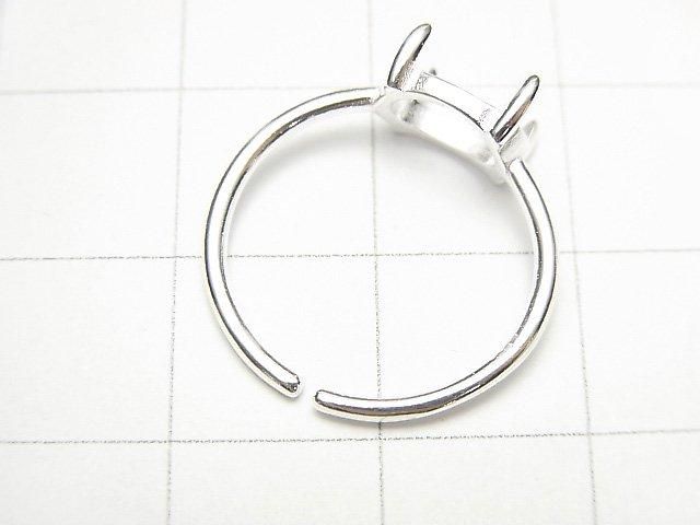 [Video] Silver925 Ring Frame (Prong Setting) Horizontal Oval 8x6mm No Coating Free Size 1pc