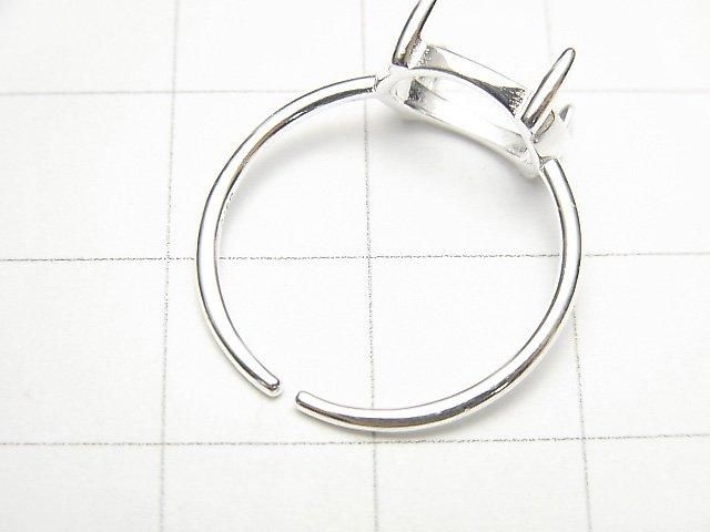 [Video] Silver925 Ring Frame (Prong Setting) Horizontal Oval 10x8mm No Coating Free Size 1pc