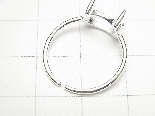 [Video] Silver925 Ring Frame (Prong Setting) Sideways Oval 10x8mm No coating Free size 1pc