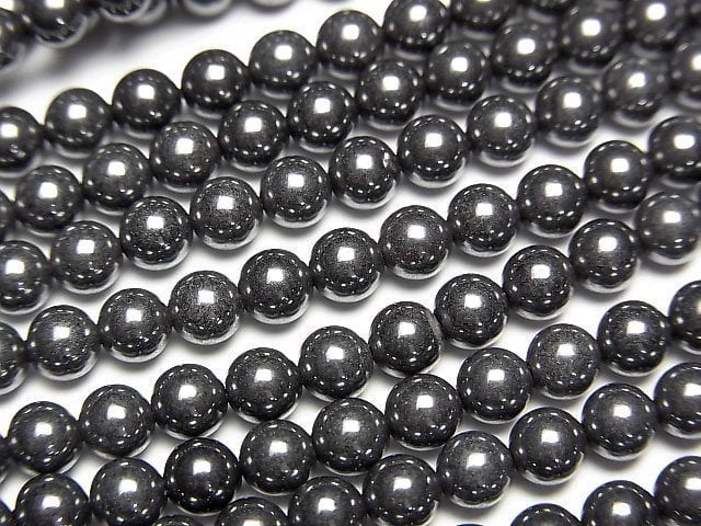 [Video] Natural Hematite AAA Round 4mm 1strand beads (aprx.15inch/38cm)