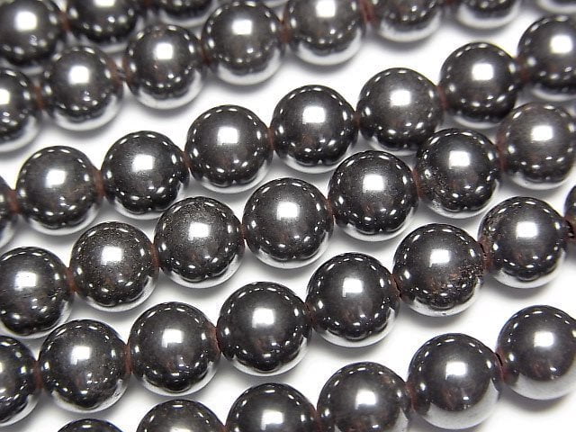 [Video] Natural Hematite AAA Round 6.5mm 1strand beads (aprx.14inch/35cm)