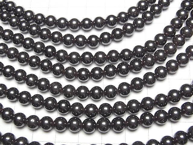 [Video] Natural Hematite AAA Round 6.5mm 1strand beads (aprx.14inch/35cm)