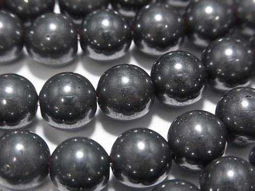 [Video] Natural Hematite AAA Round 8mm 1strand beads (aprx.15inch/37cm)