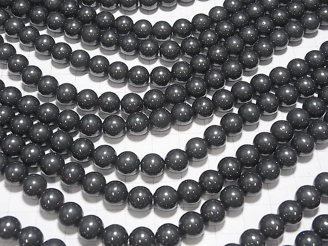 [Video] Natural Hematite AAA Round 8mm 1strand beads (aprx.15inch/37cm)