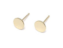14KGF Earstuds Earrings Round Disc [4mm][6mm] 1pair