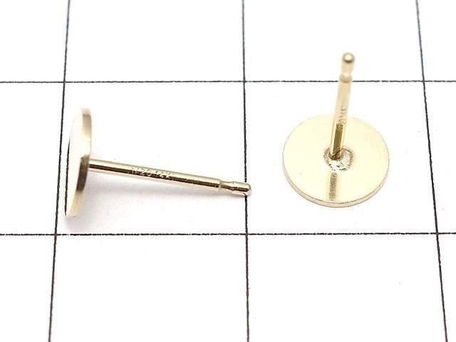 14KGF Earstuds Earrings Round Disc [4mm][6mm] 1pair