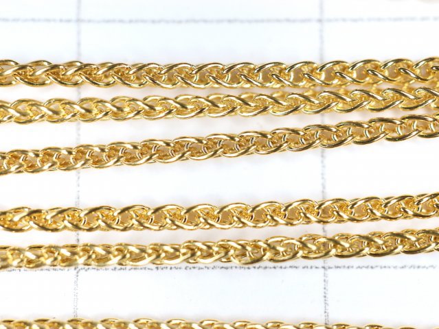 14KGF Wheat Chain 1.0mm [40cm][45cm] Necklace 1pc