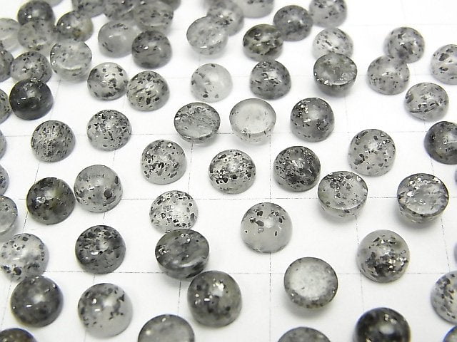 [Video] Black Aventurine Quartz Round Cabochon 6x6mm 10pcs