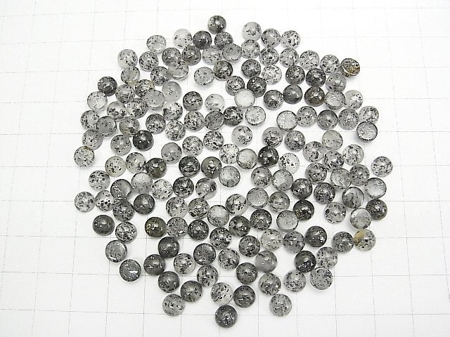 [Video] Black Aventurine Quartz Round Cabochon 6x6mm 10pcs