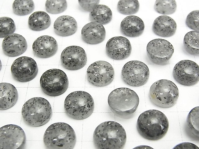 [Video] Black Aventurine Quartz Round Cabochon 10x10mm 3pcs