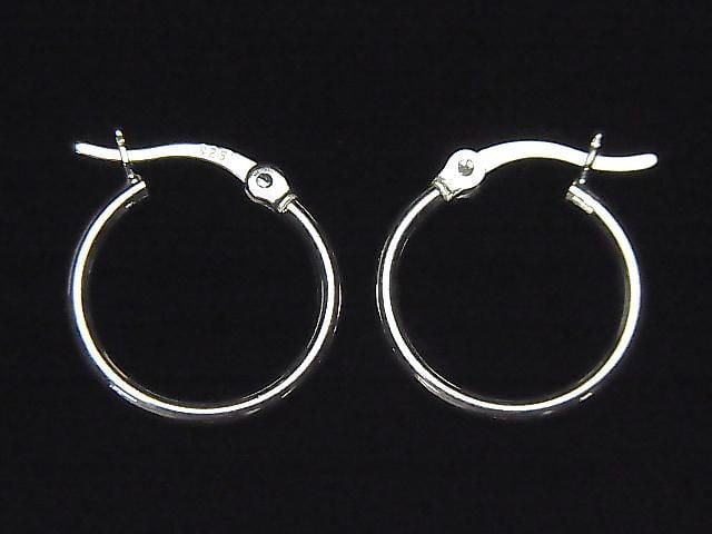 Silver 925 Hoop Earrings [10mm] [15mm] [20mm] [25mm] 1 pair