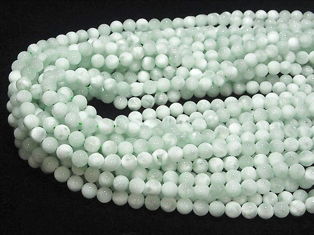 [Video] Green Angelite AAA- Round 6mm 1strand beads (aprx.15inch / 37cm)