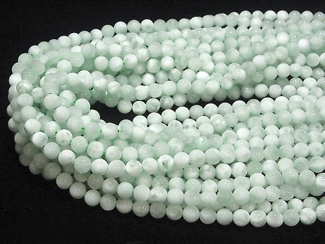 [Video] Green Angelite AAA- Round 6mm 1strand beads (aprx.15inch / 37cm)