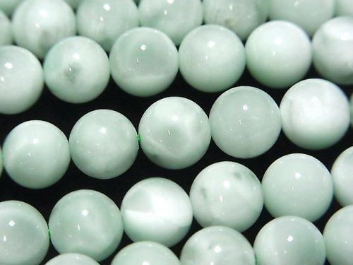 [Video] Green Angelite AAA Round 8mm 1strand beads (aprx.15inch/36cm)