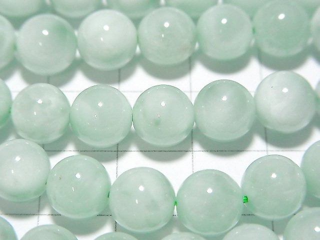 [Video] Green Angelite AAA Round 8mm 1strand beads (aprx.15inch/36cm)