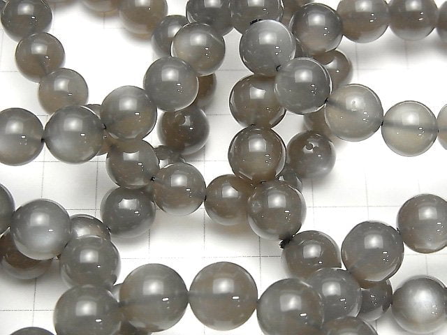 [Video] Gray Moonstone AAA Round 10mm Bracelet