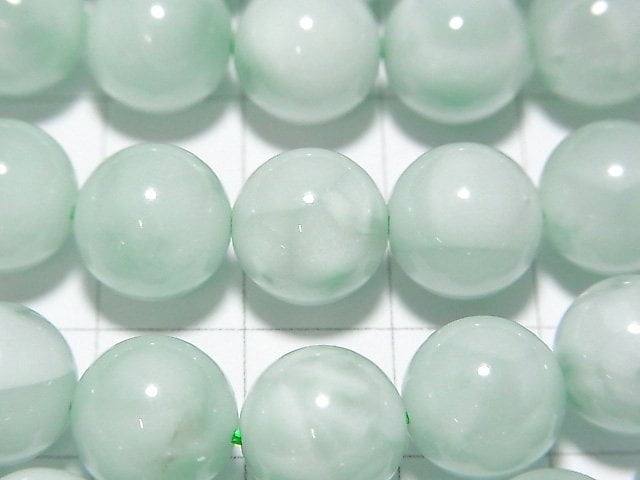 [Video] Green Angelite AAA Round 10mm 1strand beads (aprx.14inch / 35cm)