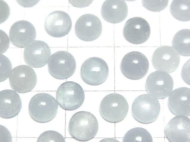 [Video]Aquamarine AAA Round Cabochon 6x6mm 4pcs