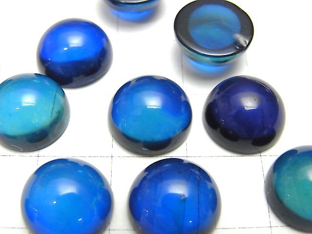 [Video] Blue color Amber Round Cabochon 12x12mm 2pcs