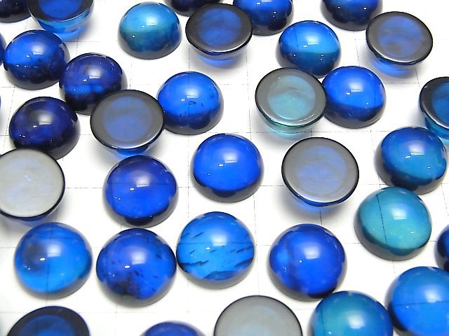 [Video] Blue color Amber Round Cabochon 12x12mm 2pcs