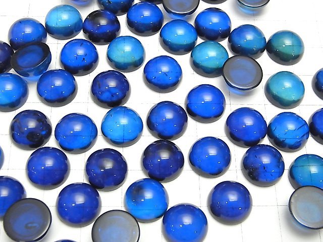 [Video] Blue color Amber Round Cabochon 12x12mm 2pcs