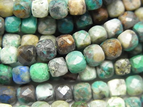 Chrysocolla, Cube Gemstone Beads