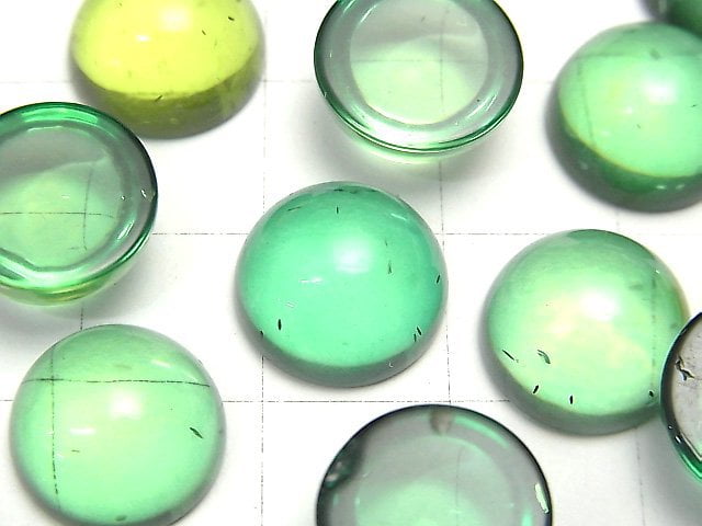 [Video] Green Color Amber Round Cabochon 12x12mm 2pcs