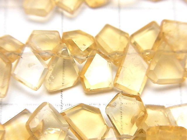 [Video] High Quality Citrine AAA- Rough Slice Faceted half or 1strand beads (aprx.7inch / 18cm)