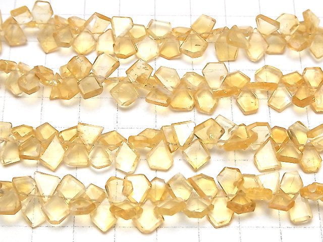 [Video] High Quality Citrine AAA- Rough Slice Faceted half or 1strand beads (aprx.7inch / 18cm)