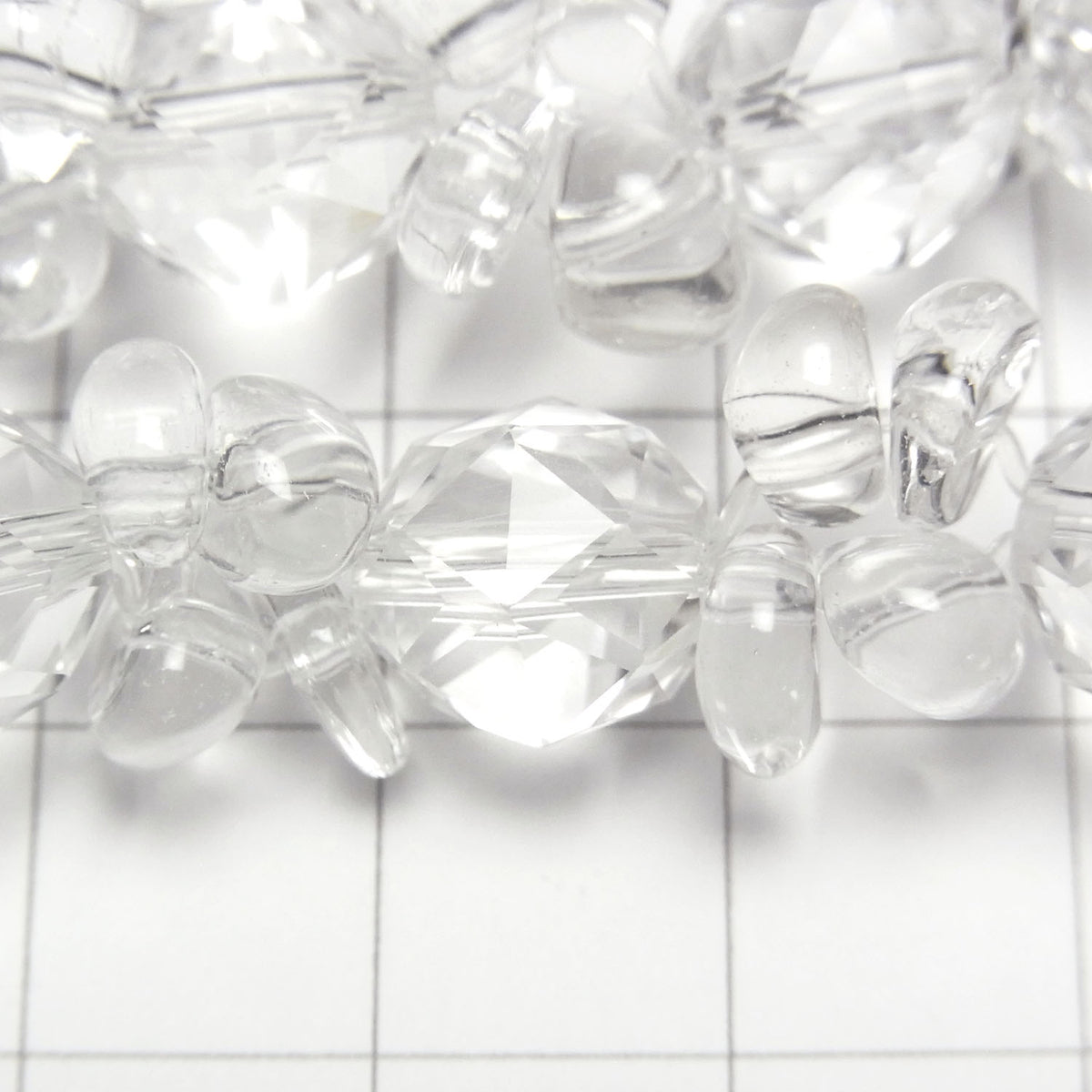 Bracelet en quartz cristallin de haute qualité AAA, facetté en étoile, rond 8 mm, 10 mm et pépites (petites)
