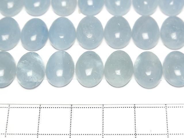 [Video] Namibia Aquamarine AAA- Oval Cabochon 14x10mm 1pc