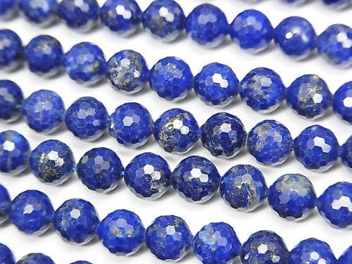 Faceted Round, Lapis lazuli Gemstone Beads