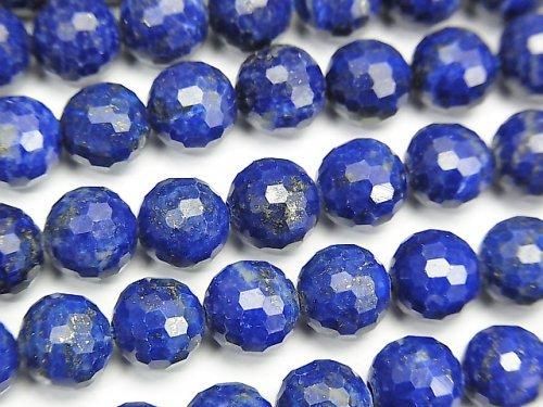 [Video] High Quality! Lapislazuli AA++ 128Faceted Round 8mm half or 1strand beads (aprx.15inch/37cm)