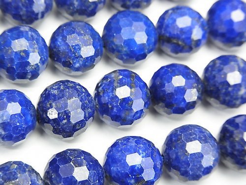 Faceted Round, Lapis lazuli Gemstone Beads