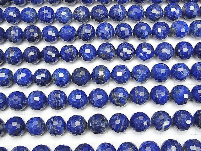 [Video] High Quality! Lapislazuli AA+ 128Faceted Round 12mm half or 1strand beads (aprx.15inch / 37cm)