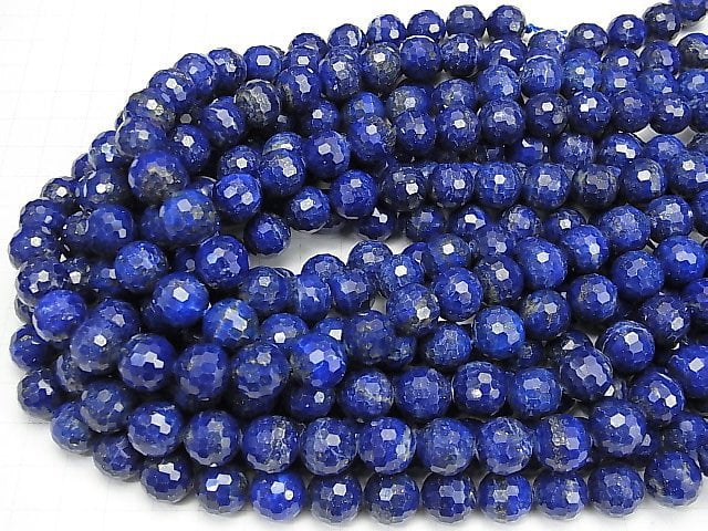 [Video] High Quality! Lapislazuli AA+ 128Faceted Round 12mm half or 1strand beads (aprx.15inch / 37cm)